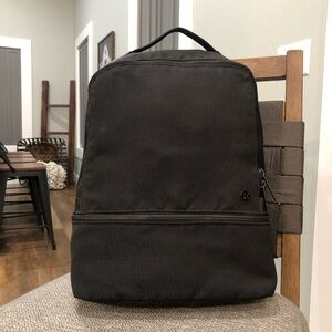 Lululemon City Adventure Backpack Black On Black Print